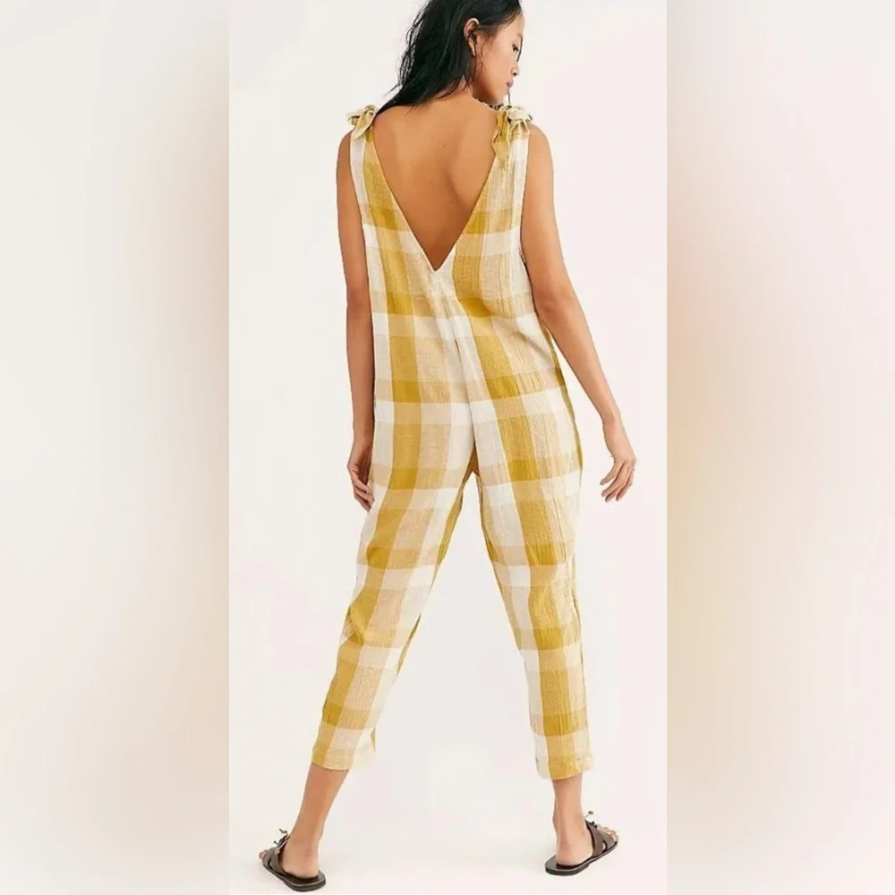 Free People Endless Summer Check Jumpsuit